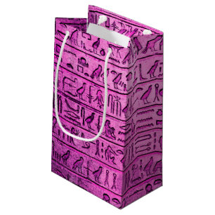 Lila Gift Bags för antika egyptiska hieroglyfer