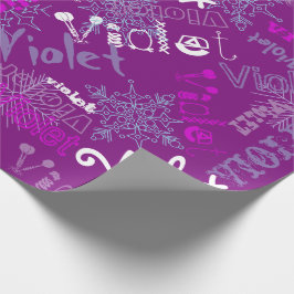 Lila Gift Wrap Personlig lacey snöflingor Presentpapper