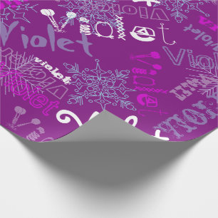 Lila Gift Wrap Personlig lacey snöflingor Presentpapper