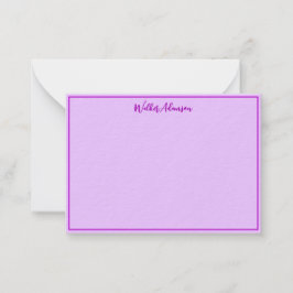 Lila Gingham Check Play Tartan Namn Gräns Anteckningskort