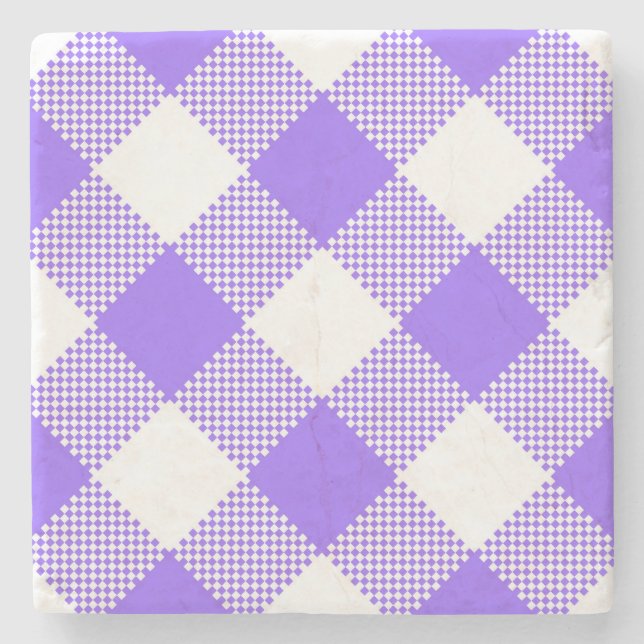 Lila Gingham Checked Square Underlägg (Framsidan)
