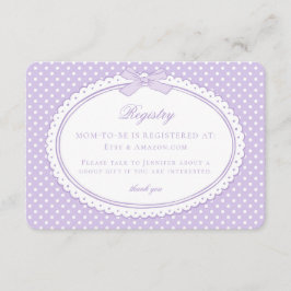 Lila Gingham Coquette Båge Barnpresentregister Tilläggskort