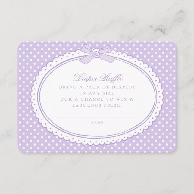 Lila Gingham Coquette Blöja-Lottteri Tilläggskort (Framsida)