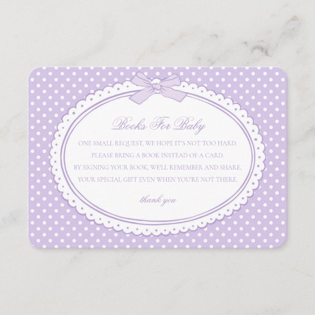 Lila Gingham Coquette-böcker för bebisar Tilläggskort (Framsida)