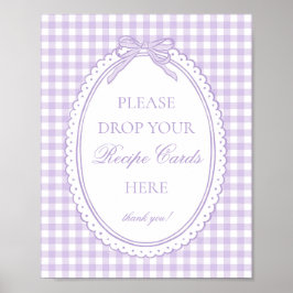 Lila Gingham Coquette Slöja Dela ett Recept Poster