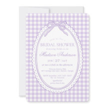 Lila Gingham Coquette-smycke Bröllopsdusch