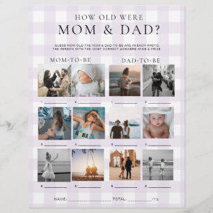 Lila Gingham Hur gamla var mamma och pappa Foto Ga Reklamblad