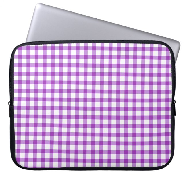 Lila Gingham Land Chic Laptop Sleeve (Framsidan)