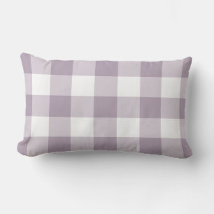 Lila Gingham Mönster Checkered Lumbarkudde