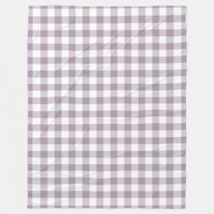 Lila Gingham Mönster Fleecefilt