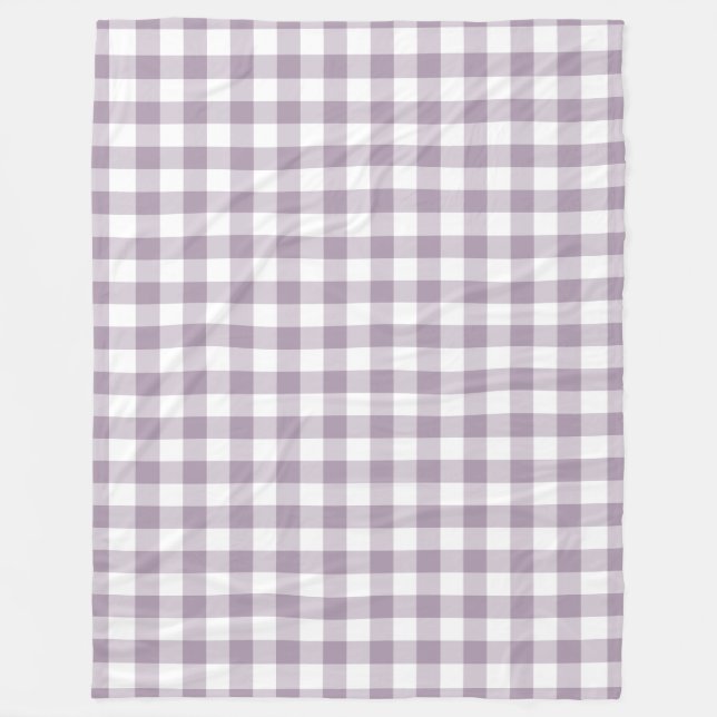 Lila Gingham Mönster Fleecefilt (Framsidan)