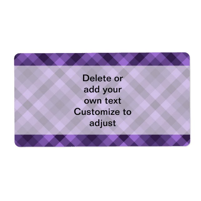 Lila gingham mönster fraktsedel (Framsidan)