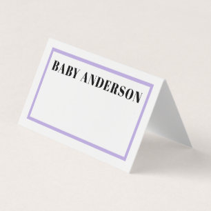 Lila Gingham Play Baby Shower Bord-tecken Kort