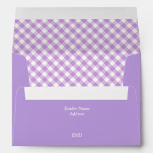 Lila Gingham Play Linted Kuvert