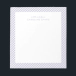 Lila gingham, söta, enkla personliger anteckningsblock<br><div class="desc">Med sin söta lilac lila gingham ram är det här anteckningsblocket perfekten att skicka en söt personlig. Texten lyder "lite anteckning från" och innehåller utrymme för ett namn, men kan redigeras för att säga vad du vill. Gör en underbar djurhållare för en liten flicka och fungerar också bra som en...</div>