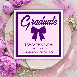 Lila Ginghamrosett Studentenfest Pappersservett