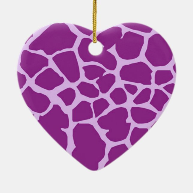 Lila Giraffe Art Julgransprydnad Keramik (Baksidan)