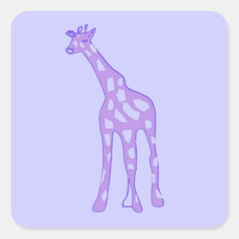 lila giraffe fyrkantigt klistermärke