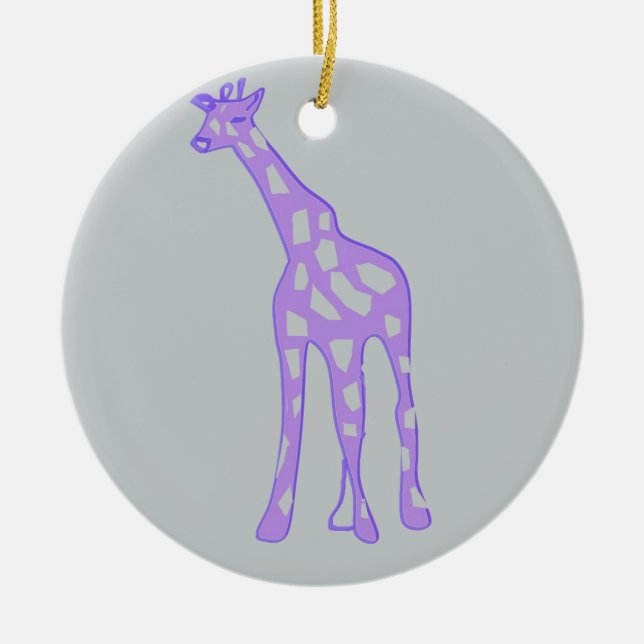 LILA Giraffe Julgransprydnad Keramik (Framsidan)