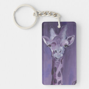 Lila Giraffe Nyckelring