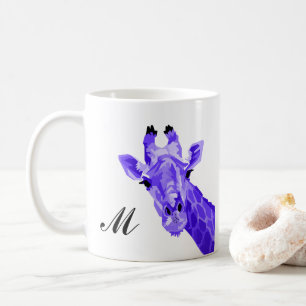 Lila Giraffe Pop Art Monogram kaffe Mugg
