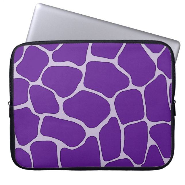 Lila Giraffe Print Electronics Bag Laptop Fodral (Framsidan)