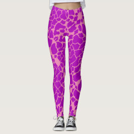 Lila Giraffe-utskrift Leggings
