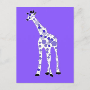 LILA Giraffe Vykort