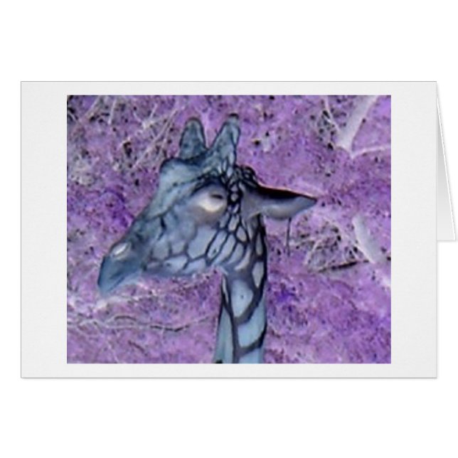 Lila Giraffes Hälsningskort (Framsidan Horizontal)