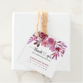 Lila Girl Baby Shower-inbjudan Gåvor Etiketter