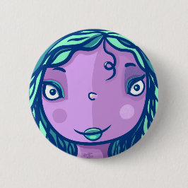 Lila Girl Girl Character Porträtt Knapp