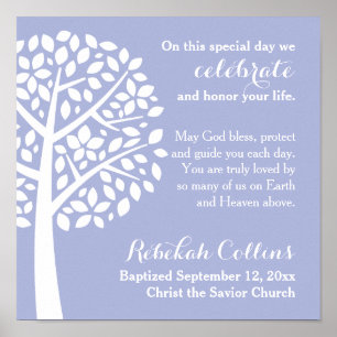 Lila Girl Girl's Baptism Christening Prayer Blessi Poster