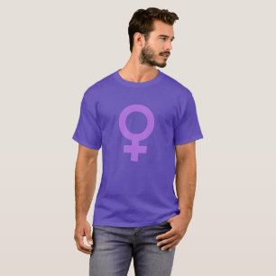 Lila Girl Power Female Symbol T Shirt