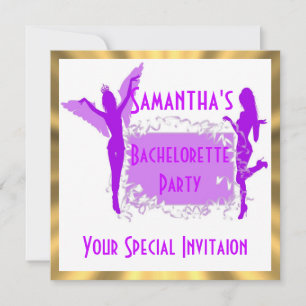 Lila girly bachelorette Party Inbjudningar
