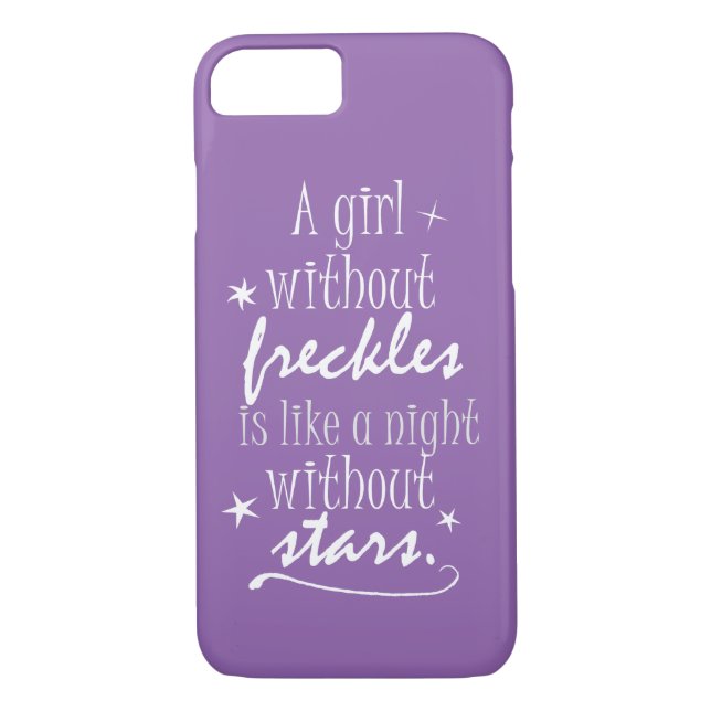 Lila Girly Freckles and Stars Quote Case-Mate iPhone Skal (Baksida)