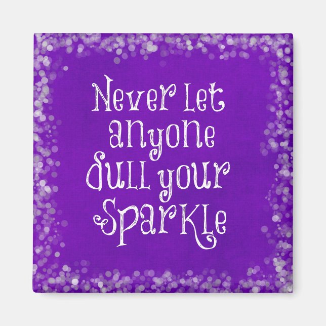 Lila Girly inspirational Gnistra Quote Magnet (Framsidan)