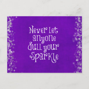Lila Girly inspirational Gnistra Quote Vykort