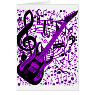 Lila gitarr_ hälsningskort