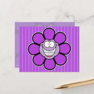 Lila Glad Blomma Screwball Grafik Vykort