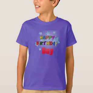 Lila Glad födelsedag pojke barn t-shirt  
