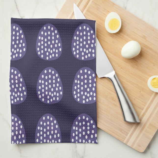 Lila Glad påsk Eggs Mönster Kökshandduk (Vikt i Fjärdedel)