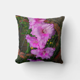 Lila Gladiola Flower Pillow Kudde