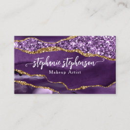 Lila Glam Glitter Agate Mode Stylist Modern Visitkort