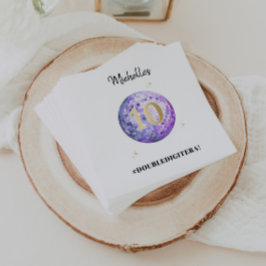 Lila Glam i min Dubbla Digit Era 10:e födelsedagen Pappersservett