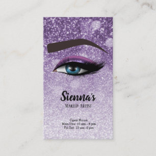 Lila glam lash öga   Makeup-artist Visitkort