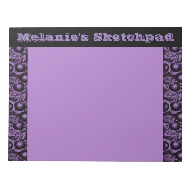 Lila Glam Pebled Sketch Pad Anteckningsblock (Framsida)