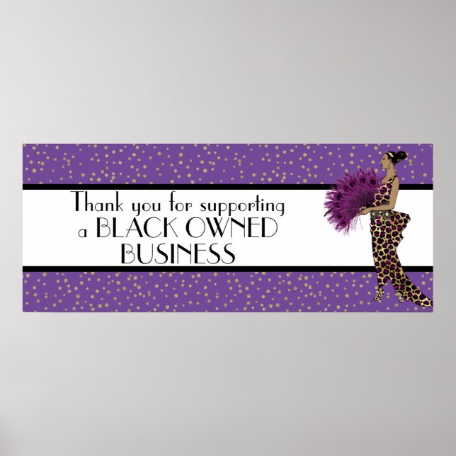 Lila Glam Tack Support Black Business Poster (Framsidan)