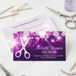 Lila Glamor Hair Stylist-avtalskort Tidsbeställning Kort