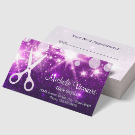 Lila Glamor Hair Stylist-avtalskort Tidsbeställning Kort