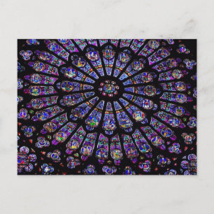 Lila Glass Church Window Vykort